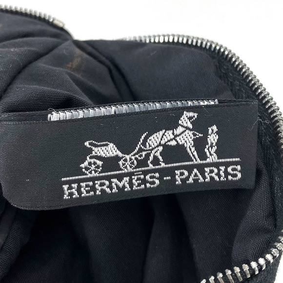 Hermes Hermes Canvas Bolide Pouch Black Canvas Vanity Bag - Picture 10 of 14